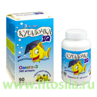КУСАЛОЧКА IQ Омега-3 №90 жев.капс.750мг БАД