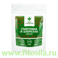 Спирулина+Хлорелла (микс) таблетки, 55 г "Едим с пользой" БАД