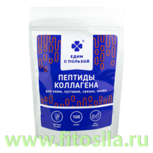 Пептиды Коллагена для суставов и костей, со вкусом банана, порошок 100 г "Едим с пользой"  БАД